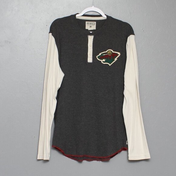 CCM NHL apparel Minnesota Wild long sleeve Henley shirt - Picture 1 of 3